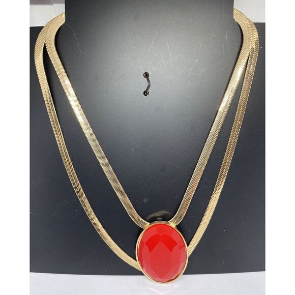 Thalia Sodi Gold-Tone Stone Double Strand Statement Necklace MSRP $44.50 CP428 - Picture 2 of 3